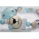 Panda Multi colour Personalised Wooden Dummy clip / Chain