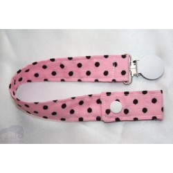 Pink Dots Pink Star Cord Dummy Clip/Holder/Pacifier /Holder/Strap for Baby