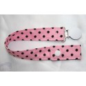 Pink Dots Cord Dummy Clip/Holder/Pacifier /Holder/Strap for Baby