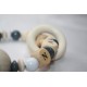 3D Natural TEETHING * Teddy Bear Personalised Wooden Dummy Chain