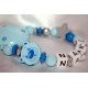 Blue Bear Personalised Wooden Dummy Clip/Chain