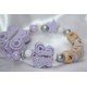 Lavender Butterfly Personalised Wooden Dummy Clip/Chain