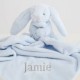 Personalised Jellycat Blue Bunny Comforter, Bunny Soother
