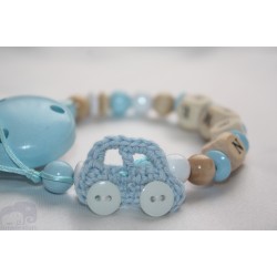 Crochet Car Personalised Wooden Dummy Clip / Chain