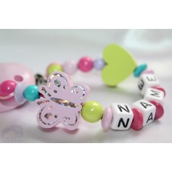 Multi Butterfly Personalised Wooden Dummy Clip/Chain