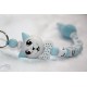 3D Blue Cat Personalised Kids Keyrings