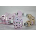 Baby Pink Butterfly Personalised Wooden Dummy Clip/Chain
