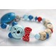 3D Blue Cat with Bow * Personalised Wooden Dummy Chain