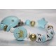 Blue Gold Crown Personalised Wooden Dummy clip / Chain