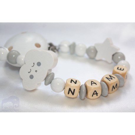 Cloud Personalised Wooden Dummy clip / Chain