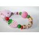 STRAWBERRY & BALL Personalised Wooden Dummy Clip / Chain