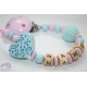 BLUE HEART Personalised Wooden Dummy Clip / Chain