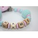 BLUE HEART Personalised Wooden Dummy Clip / Chain