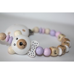 3D TEDDY BEAR Personalised Wooden Dummy Clip / Chain
