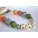 Personalised Wooden Dummy Clip , Silicone chain