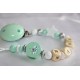 Mint Glitter Crown Personalised Wooden Dummy Chain