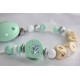 Mint Glitter Crown Personalised Wooden Dummy Chain