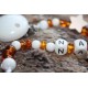 Amber & Wooden. Personalised Dummy Clip with STAR