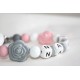 Tiny rose Personalised Wooden Dummy Clip , Silicone Chain