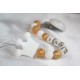 White Crown Personalised Wooden Dummy Chain , Silicone Dummy Clip
