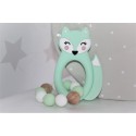 Mint Fox Silicone Teething Toy Baby Teether, Rattle