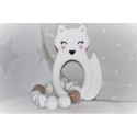 White Fox Silicone Teething Toy Baby Teether, Rattle