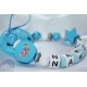 Foot Blue Personalised Wooden Dummy clip / Chain