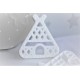 Teepee Teether , Silicone Baby Teether -White