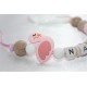 Personalised Pink Flamingo Teether & Dummy clip