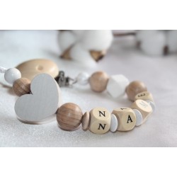 Wooden Dummy clip , Personalised Heart Chain