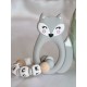 Baby Gift Newborn Teether Personalised Silicone Teething - GREY FOX