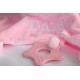 Personalised Pink Cow Comforter / Tags Blanket / Teether Blanket / Knotted Blanket / Activity Baby Blanket / Soother Blanket