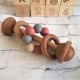 Wooden Rattle - Grey, Natural.. - Wooden Silicone Rattle, Wooden Teether