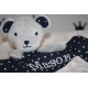 Personalised Grey Teddy Bear Star Print Snuggle / Baby shower gift / First Baby toys / Personalised Blanket / Baby Gift Set
