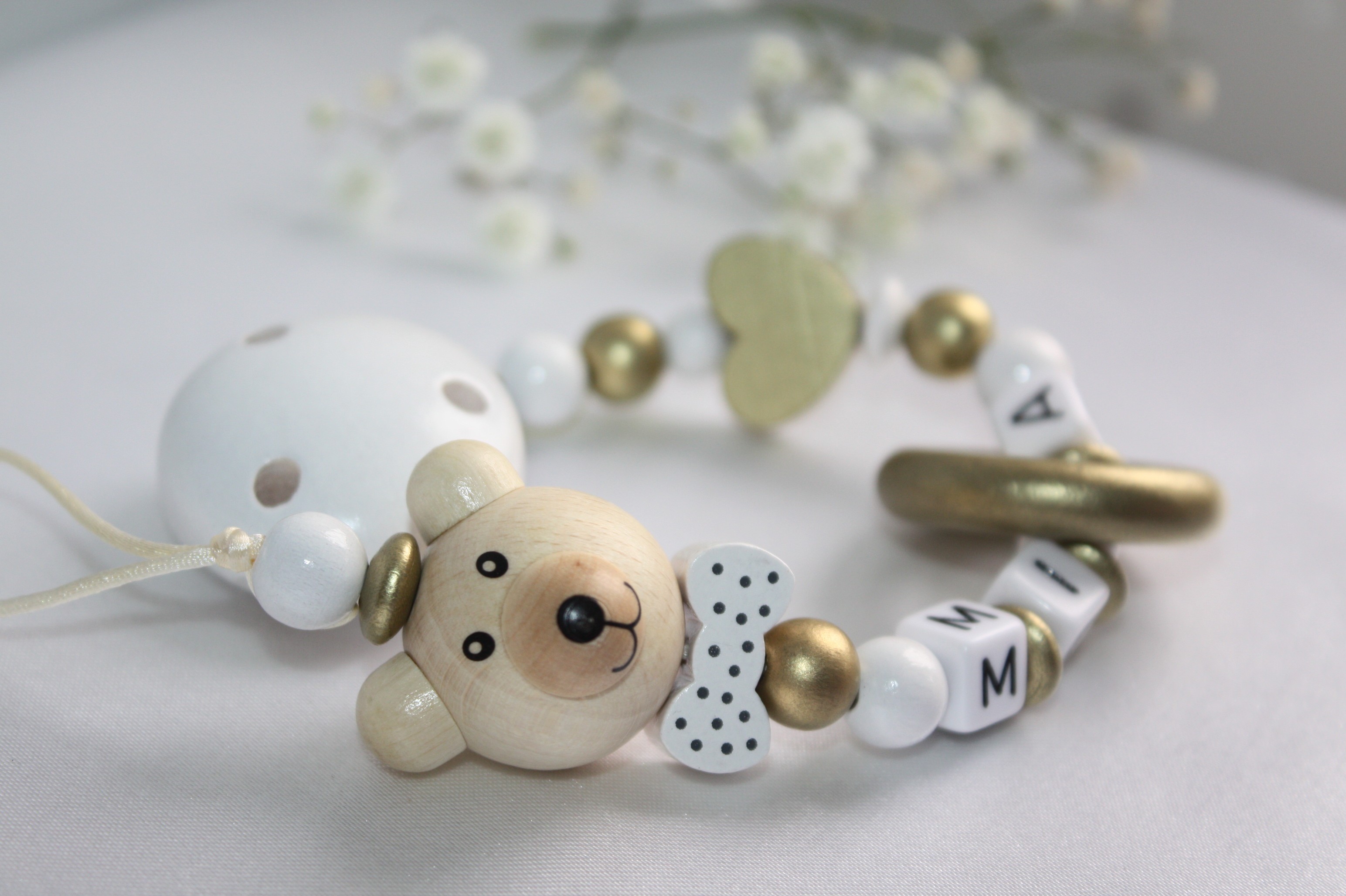 Bear and rose teething on sale necklace