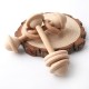 Wooden Rattle With Ring Baby Shower Gift Montessori Toys Stroller For Dolls Toys Safe Set Nursing Wooden Teether