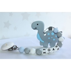 Dino Silicone baby Safe dummy Clips , Baby Teether, Silicone teether,