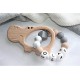 Personalised Wooden Silicone Baby Rattle Teething Toy -Grey