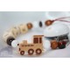 Natural Train Personalised Wooden Dummy clip / Chain