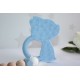 Blue Cat baby gift, silicone & beechwood teether