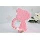 Pink Cat baby gift, silicone & beechwood teether
