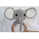 Elephant Crochet baby teething rattle,