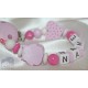 Pink Owl Personalised Wooden Dummy Clip / Chain / Holder / Pacifier