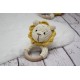 Lion Crochet baby teething rattle