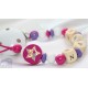 Shiny STAR * Fushia* Personalised Wooden Dummy Clip / Chain / Holder / Pacifier
