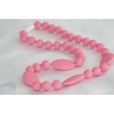 Pink Silicone Breastfeeding Nursing Necklace Chew Teething