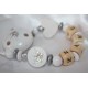 EXCLUSIVE * White GLITTER Crown Personalised Wooden Dummy Chain