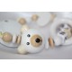 3D White TEETHING * Teddy Bear Personalised Wooden Dummy Chain