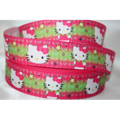 HELLO KITTY * Coloured Printed Grosgrain Ribbon 22mm -Crafts