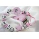 Glitter Crown Pink Personalised Wooden Dummy clip / Chain
